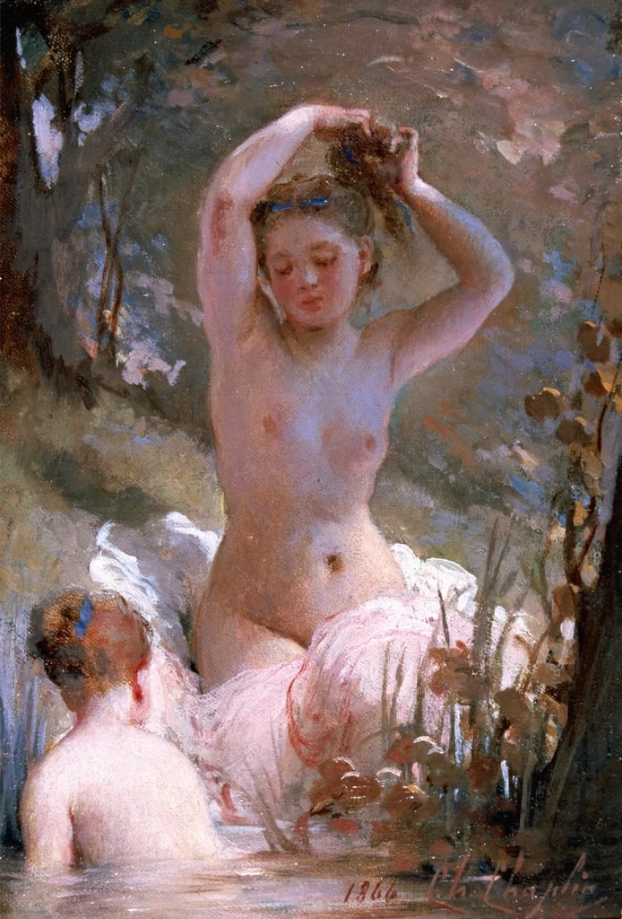 Charles Joshua Chaplin - Due raggazze che fanno il bagno, 1864, The Bowes Museum, Barnard Castle, County Durham